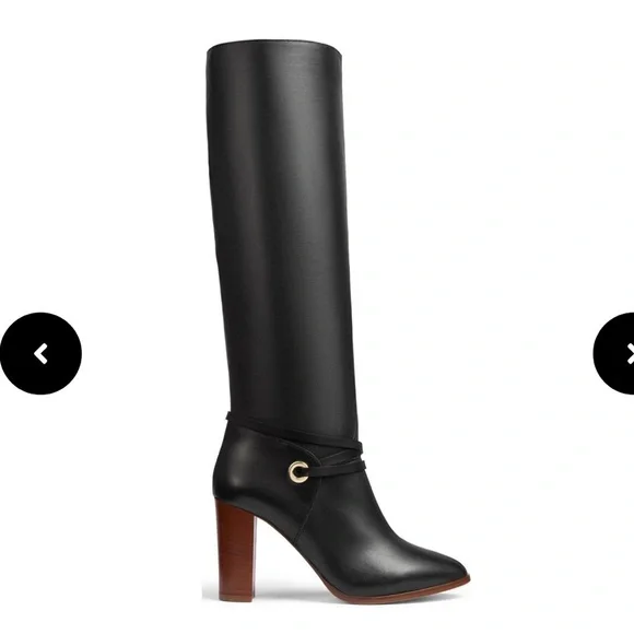 LK Bennett Black Leather Heeled Boots NEW - Picture 2 of 16